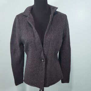 Elena Solano 100% soft Merino wool gray sweater cardigan size L
Lot G